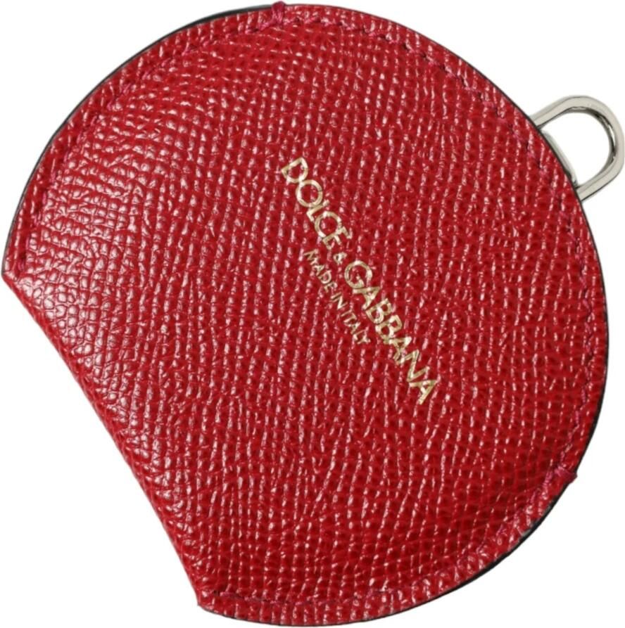 Dolce & Gabbana Rood Kalfsleer Handspiegel Houder Red Dames