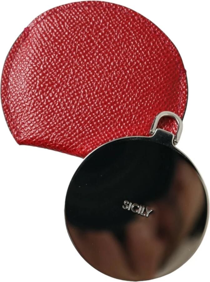 Dolce & Gabbana Rood Kalfsleer Handspiegel Houder Red Dames - Foto 5