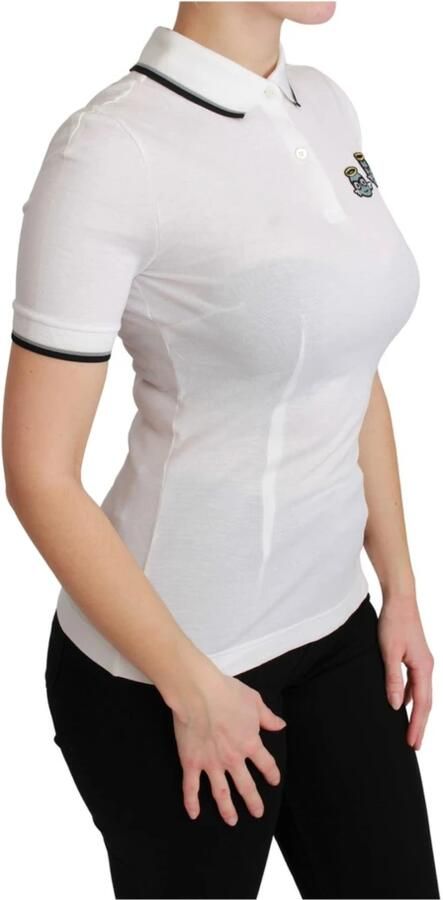 Dolce & Gabbana Witte Polo Shirt met Kraag voor Vrouwen White Dames - Foto 3