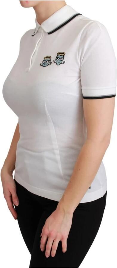 Dolce & Gabbana Witte Polo Shirt met Kraag voor Vrouwen White Dames - Foto 4
