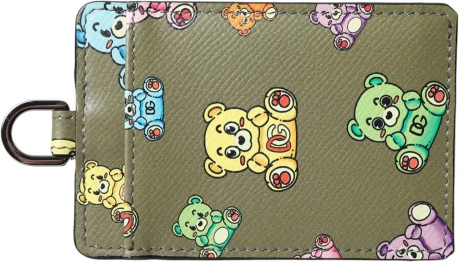 Dolce & Gabbana Army Green Teddybeer Leren Portemonnee Green Dames - Foto 3