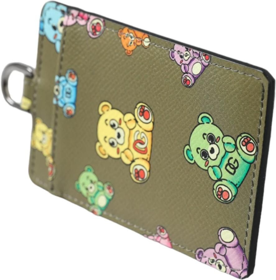Dolce & Gabbana Army Green Teddybeer Leren Portemonnee Green Dames