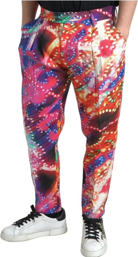 Dolce & Gabbana Multicolor Linnen Chino Broek Italiaanse Elegantie Multicolor Heren