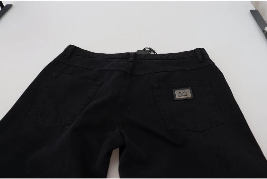 Dolce & Gabbana Zwarte Loszittende Italiaanse Jeans Black Heren