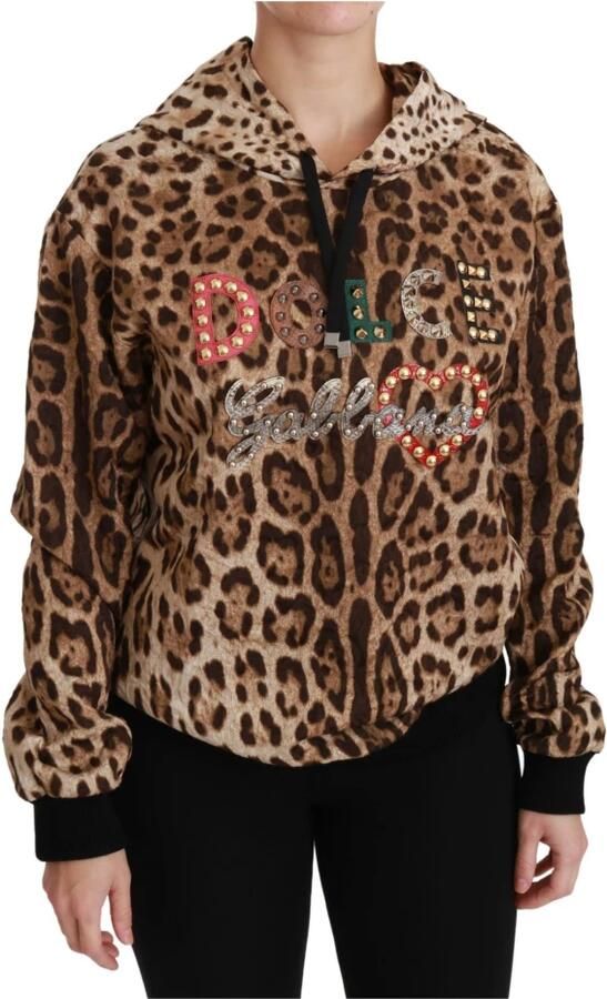 Dolce & Gabbana Brown Hooded Studded Ayers Leopard Sweater Bruin Dames - Foto 6