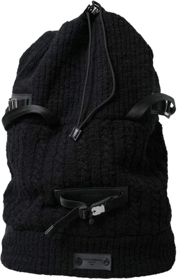 Dolce & Gabbana Zwart Zilver Wol Tricot Rugzak nen Black - Foto 9