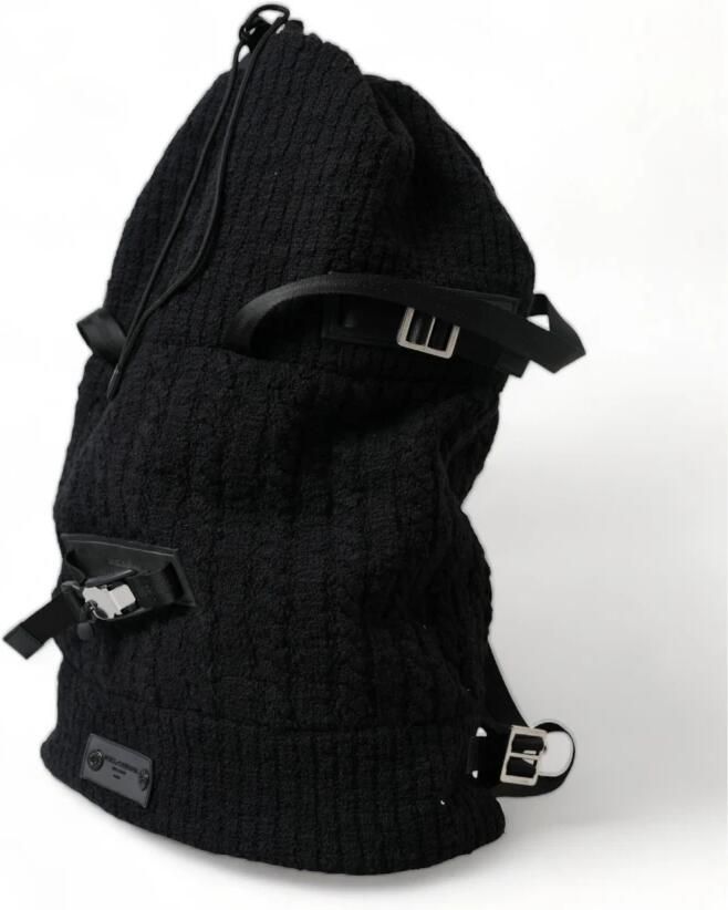 Dolce & Gabbana Zwart Zilver Wol Tricot Rugzak nen Black - Foto 7