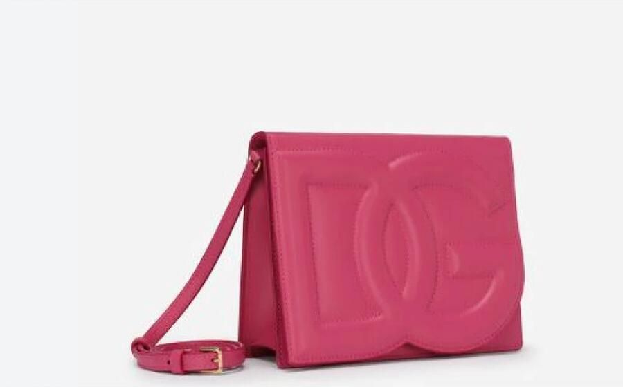 Dolce & Gabbana Leren Schoudertas met Flap Top Sluiting Pink Dames - Foto 8