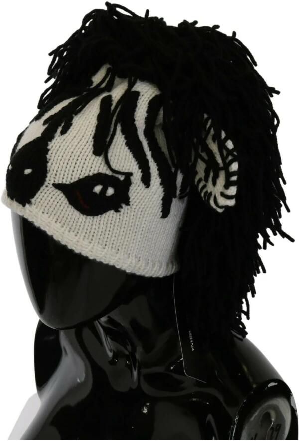 Dolce & Gabbana Animal Design Cashmere Beanie Black Dames - Foto 3