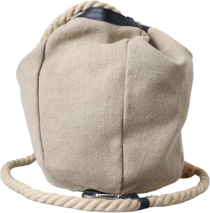 Dolce & Gabbana Beige Canvas Bucket Bag met Logo Beige Heren - Foto 5