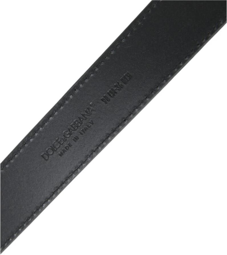 Dolce & Gabbana Beige Geweven Leren Riem Metalen Gesp Green Heren