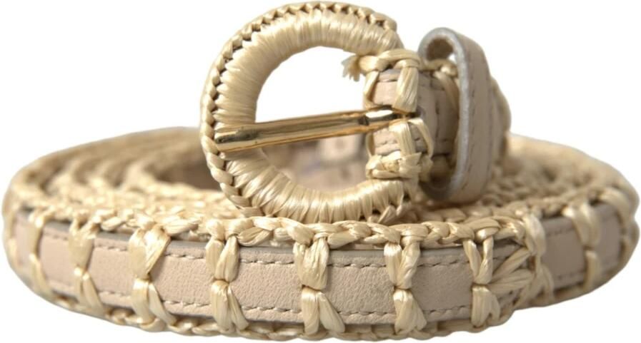 Dolce & Gabbana Beige Leren Metalen Gesp Taille Riem Beige Dames - Foto 5