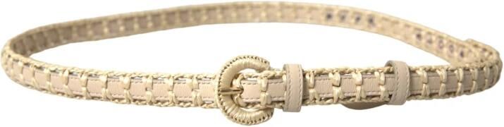Dolce & Gabbana Beige Leren Metalen Gesp Taille Riem Beige Dames - Foto 3
