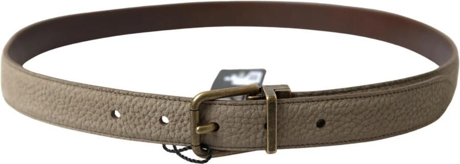 Dolce & Gabbana Elegante Beige Leren Riem met Metalen Gesp Beige Heren - Foto 3