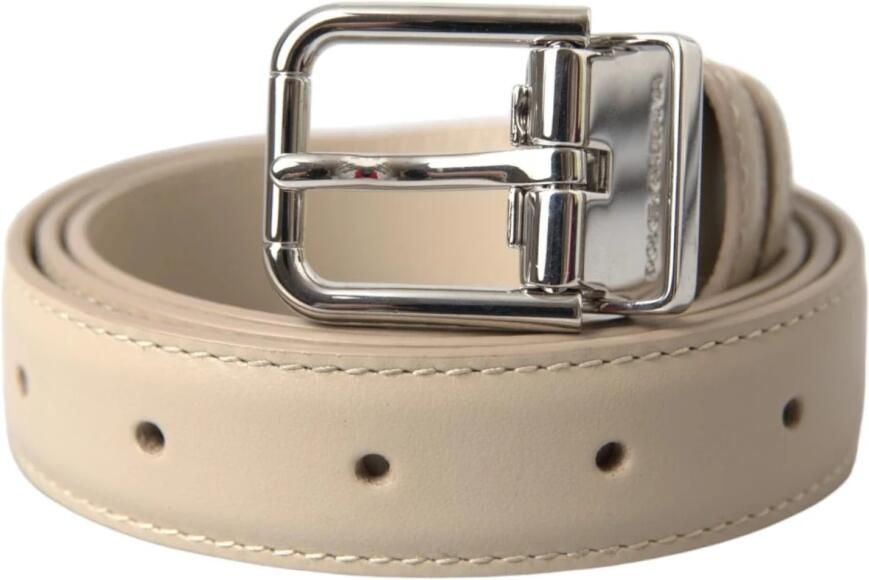Dolce & Gabbana Beige Leren Riem met Metalen Gesp Beige Dames - Foto 4