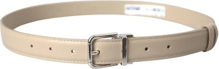 Dolce & Gabbana Beige Leren Riem met Metalen Gesp Beige Dames - Foto 3