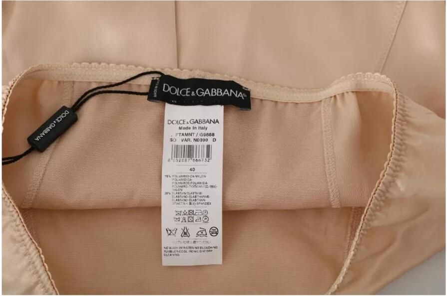 Dolce & Gabbana Beige Logo Stretch Damesondergoed Beige Dames
