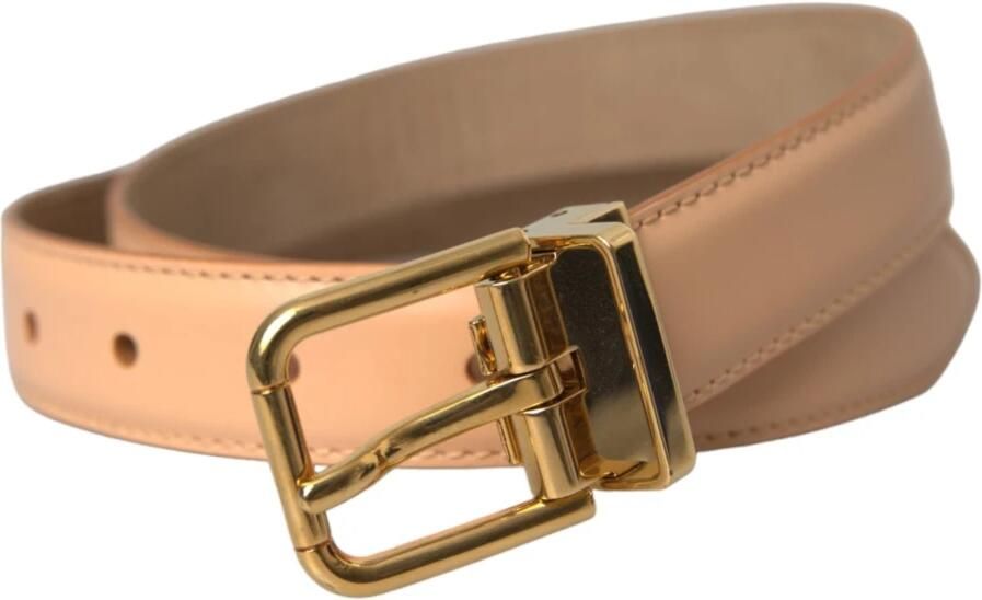 Dolce & Gabbana Beige Leren Metalen Gesp Riem Beige Dames - Foto 6