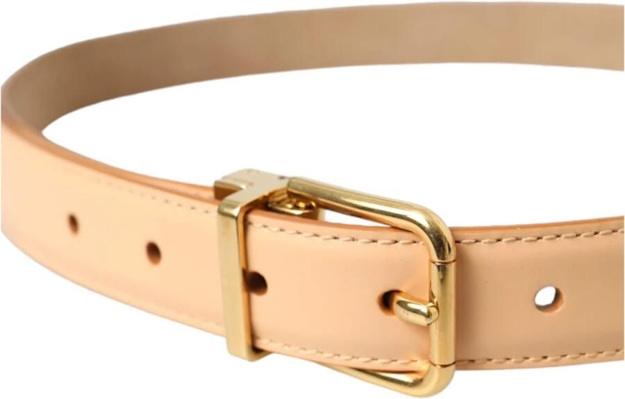 Dolce & Gabbana Beige Leren Metalen Gesp Riem Beige Dames - Foto 4