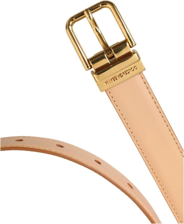 Dolce & Gabbana Beige Leren Metalen Gesp Riem Beige Dames - Foto 2
