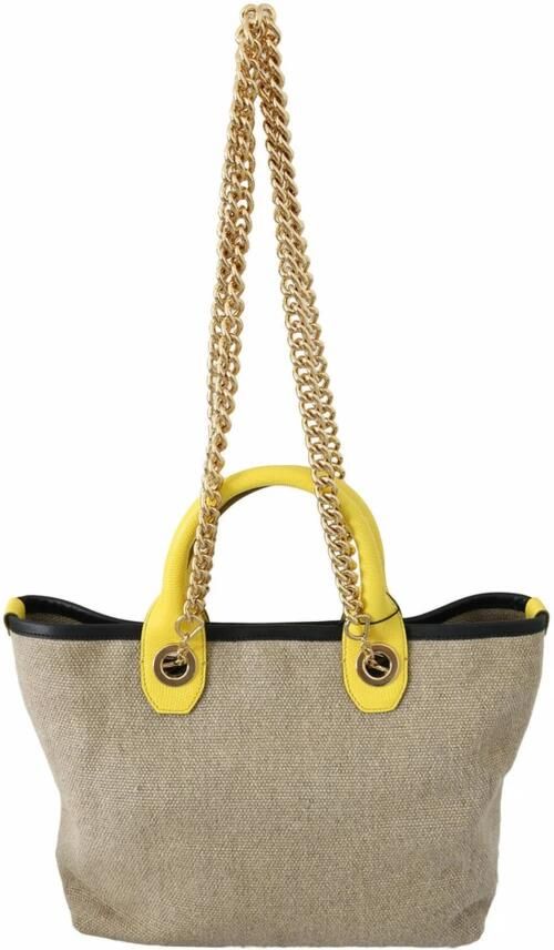 Dolce & Gabbana Beige Gouden Ketting Schouder Sling Tote Tas Beige Dames - Foto 2
