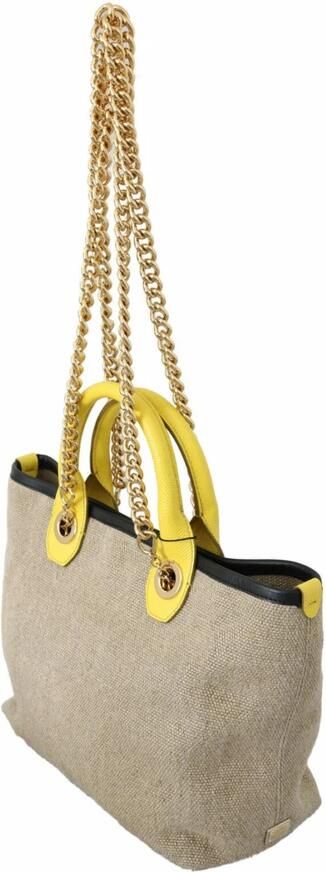 Dolce & Gabbana Beige Gouden Ketting Schouder Sling Tote Tas Beige Dames - Foto 4