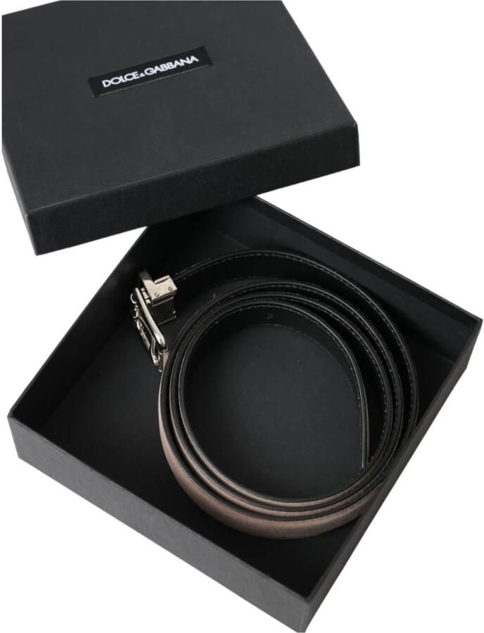 Dolce & Gabbana Beige Suède Leren Zilveren Gesp Riem Mannen Beige Unisex - Foto 5