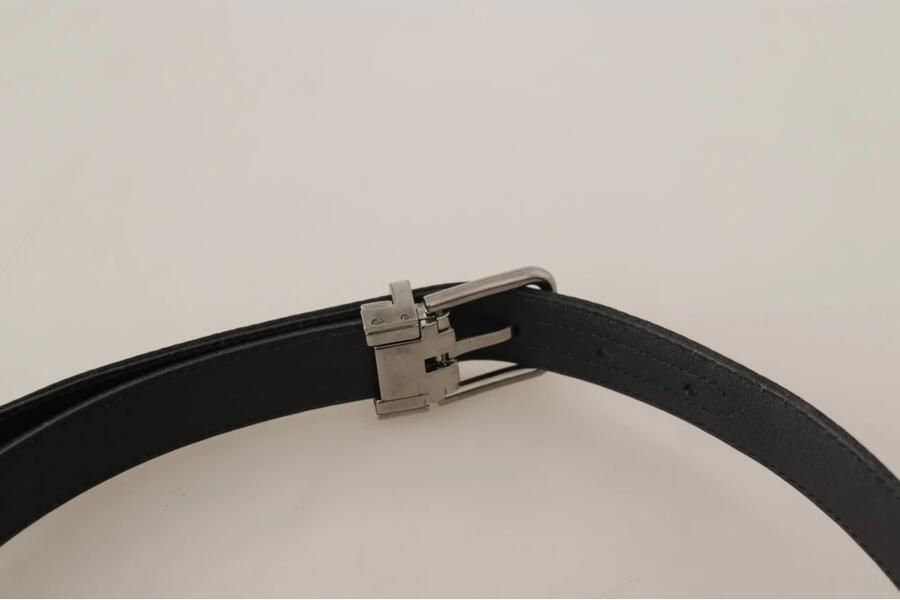 Dolce & Gabbana Leren Damesriem met Gegraveerde Logo Gesp Black Dames