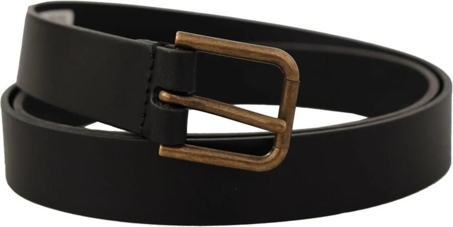 Dolce & Gabbana Zwarte kalfsleren riem met gegraveerd logo en metalen gesp Black Unisex - Foto 13
