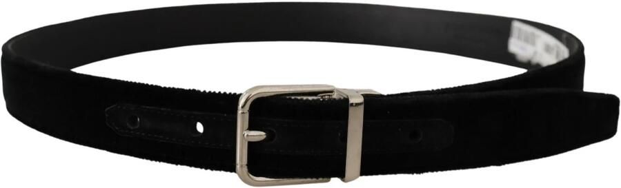 Dolce & Gabbana Stijlvol Grosgrain Leren Riem met Zilverkleurige Gesp Black - Foto 2