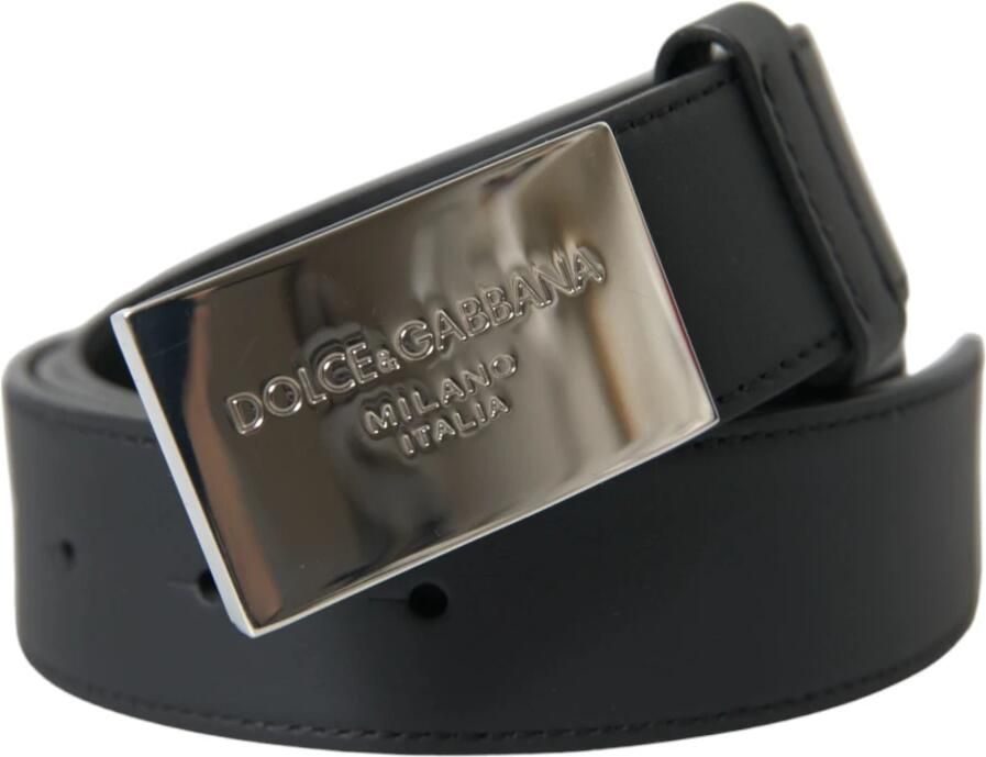 Dolce & Gabbana Antieke Logo Gesp Leren Riem Black Heren - Foto 9