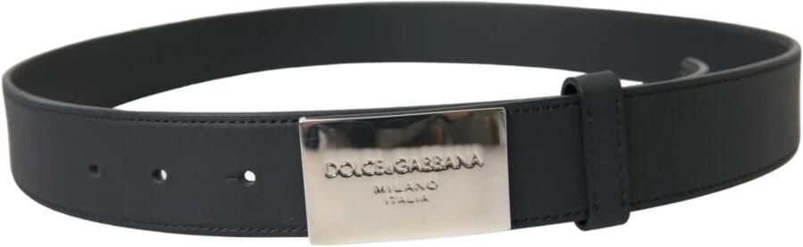 Dolce & Gabbana Antieke Logo Gesp Leren Riem Black Heren - Foto 6