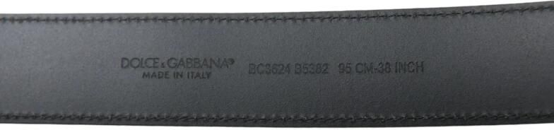 Dolce & Gabbana Antieke Logo Gesp Leren Riem Black Heren - Foto 8