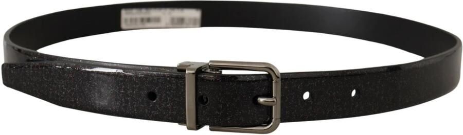 Dolce & Gabbana Zwart Vernice Puntinata Leren Zilverkleurige Metalen Riem Black Heren - Foto 3