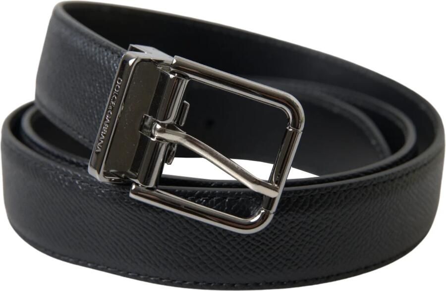Dolce & Gabbana Elegante Zwarte Leren Riem Black Heren - Foto 2