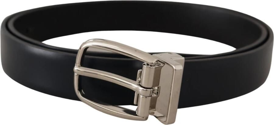 Dolce & Gabbana Elegante leren riem met metalen gesp Black Heren