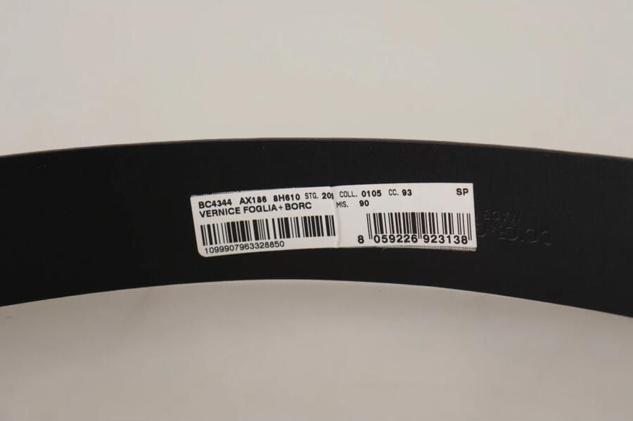 Dolce & Gabbana Blauw Patentleer Zilveren Logo Gesp Riem Blue Heren - Foto 4