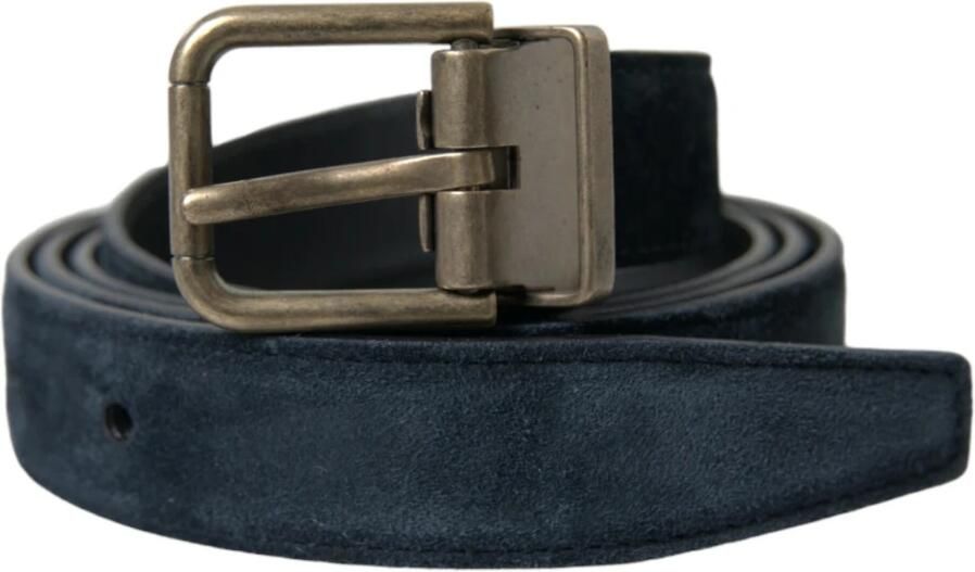Dolce & Gabbana Blauwe leren riem met metalen gesp Blue Heren - Foto 12