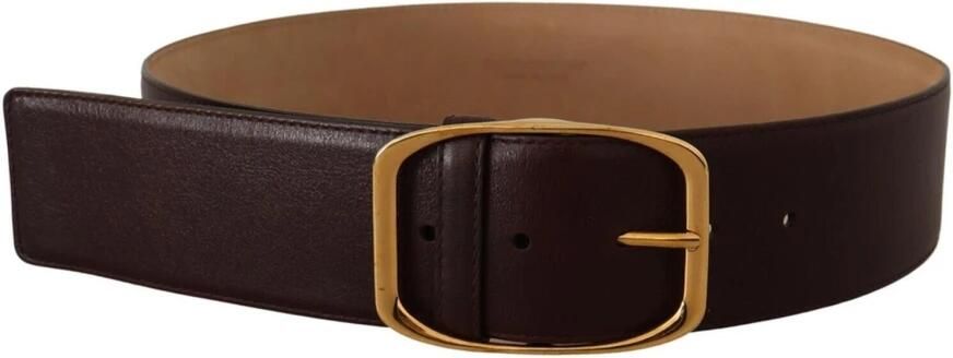 Dolce & Gabbana Donkerbruin Leren Goudkleurige Metalen Gesp Riem Italiaanse Stijl Brown Dames - Foto 3