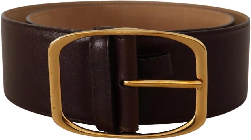 Dolce & Gabbana Donkerbruin Leren Goudkleurige Metalen Gesp Riem Italiaanse Stijl Brown Dames - Foto 3