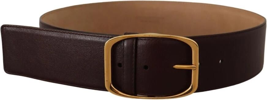 Dolce & Gabbana Donkerbruin Leren Goudkleurige Metalen Gesp Riem Italiaanse Stijl Brown Dames - Foto 2