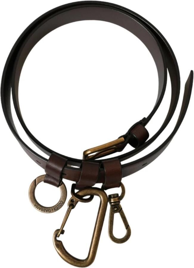 Dolce & Gabbana Gouden Gesp Leren Riem Stijlvolle Mannen Brown Heren - Foto 4