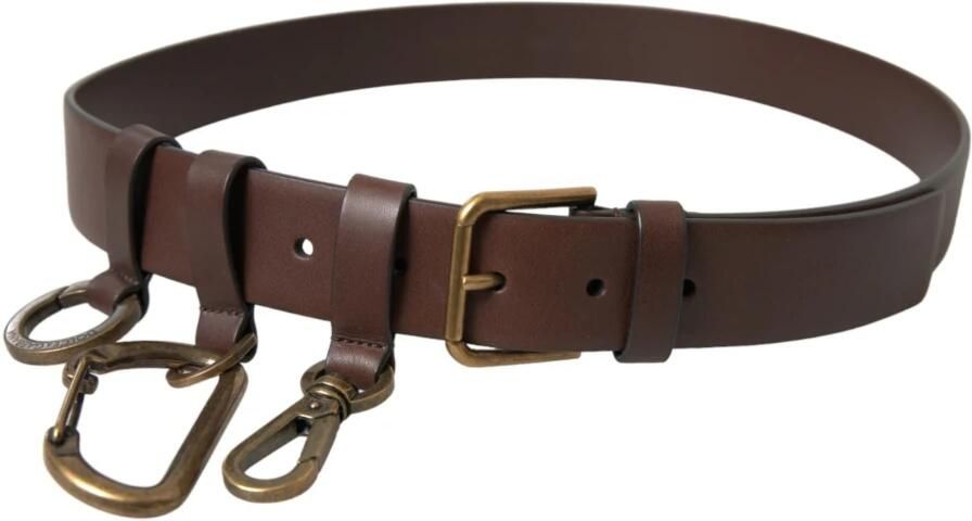 Dolce & Gabbana Gouden Gesp Leren Riem Stijlvolle Mannen Brown Heren - Foto 5