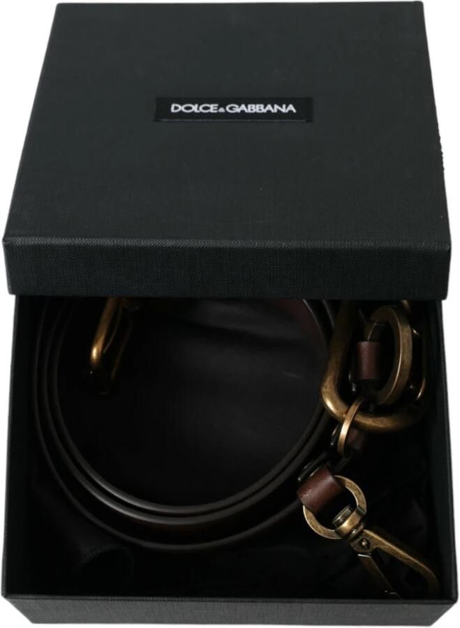 Dolce & Gabbana Gouden Gesp Leren Riem Stijlvolle Mannen Brown Heren - Foto 3