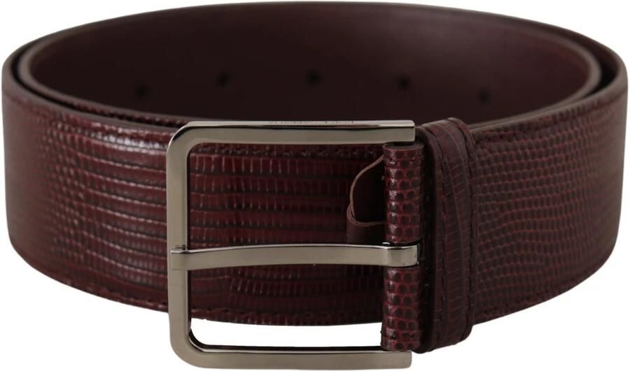 Dolce & Gabbana Maroon Breed Logo Gegraveerde Gesp Riem Brown - Foto 7