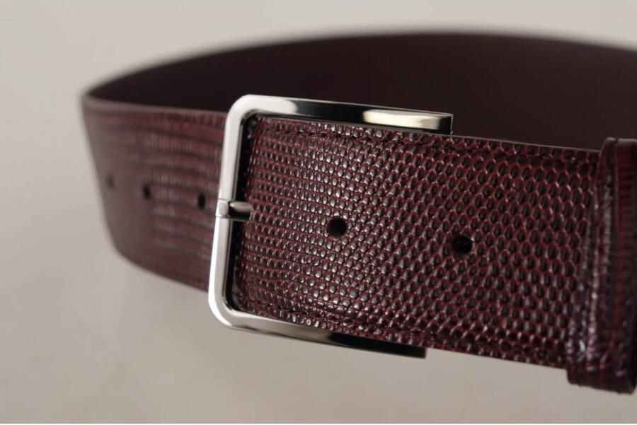 Dolce & Gabbana Maroon Breed Logo Gegraveerde Gesp Riem Brown - Foto 3