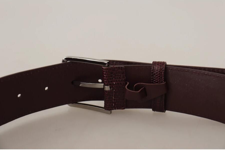 Dolce & Gabbana Maroon Breed Logo Gegraveerde Gesp Riem Brown - Foto 2