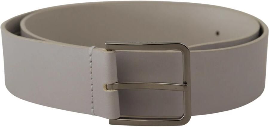 Dolce & Gabbana Zwarte kalfsleren riem met brede zilveren metalen gesp Black Unisex - Foto 3