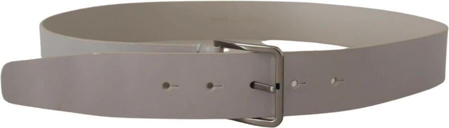 Dolce & Gabbana Zwarte kalfsleren riem met brede zilveren metalen gesp Black Unisex - Foto 4