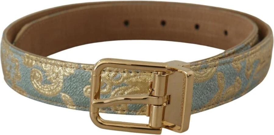 Dolce & Gabbana Blauw Leren Jacquard Geëmbosseerde Riem Multicolor Dames - Foto 8